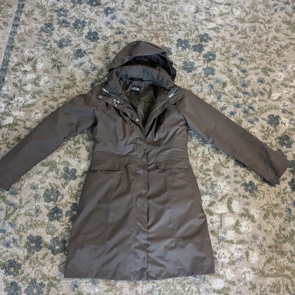 THE NORTH FACE LAUREN TRENCH JACKET BROWN MEDIUM